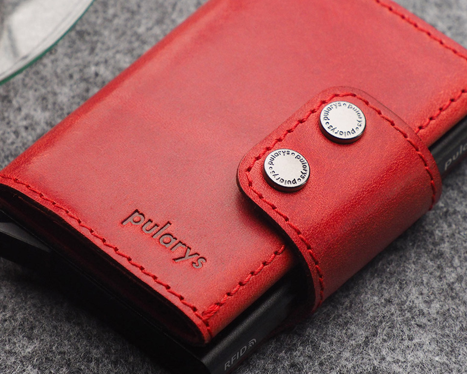 Pularys DOPPIO Wallet - Nomad Leather in Red