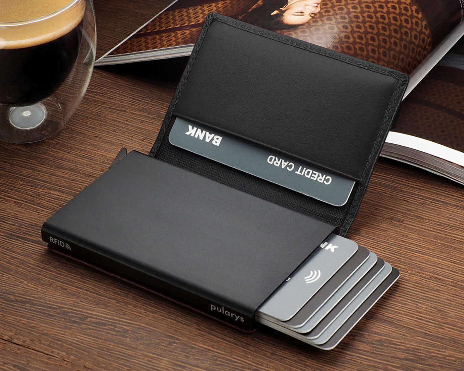 Pularys KANGOO Wallet - Pepit Decor in Black