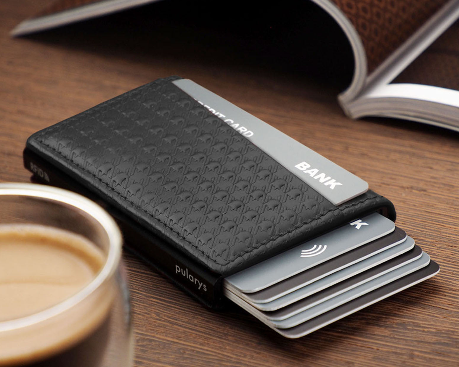 Pularys KANGOO Wallet - Pepit Decor in Black
