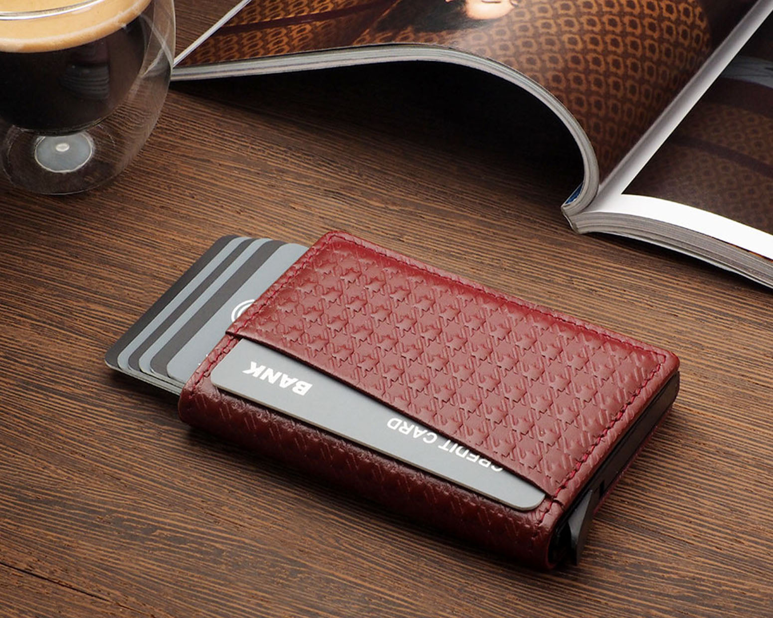 Pularys KANGOO Wallet - Pepit Decor in Cherry