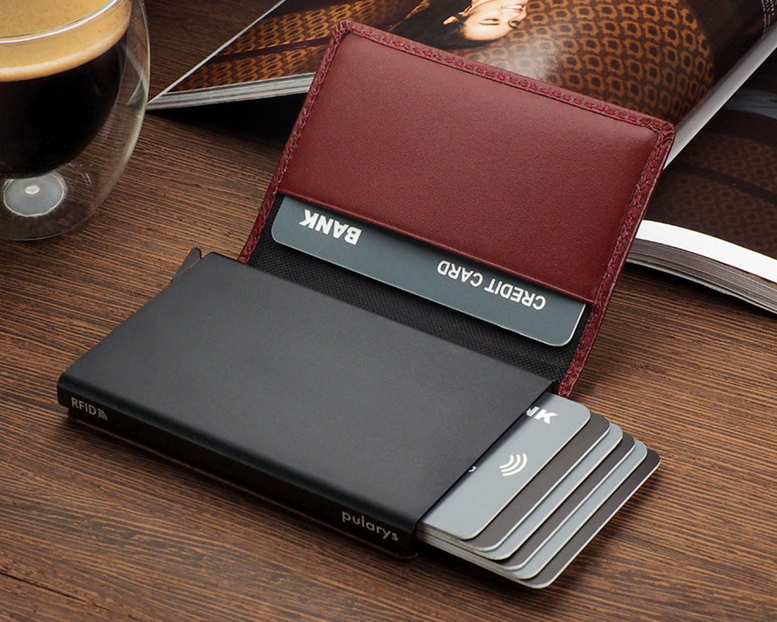 Pularys KANGOO Wallet - Pepit Decor in Cherry
