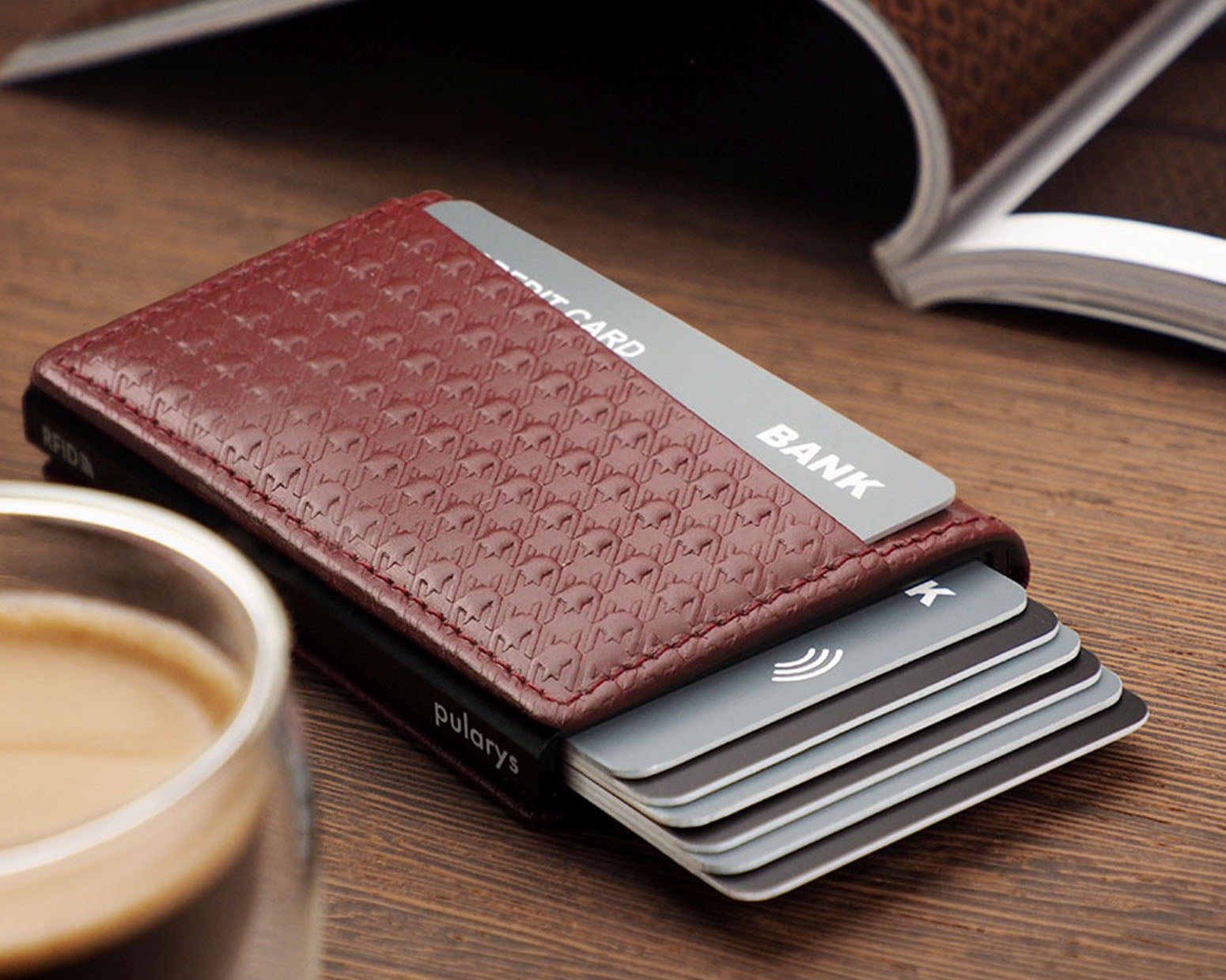 Pularys KANGOO Wallet - Pepit Decor in Cherry