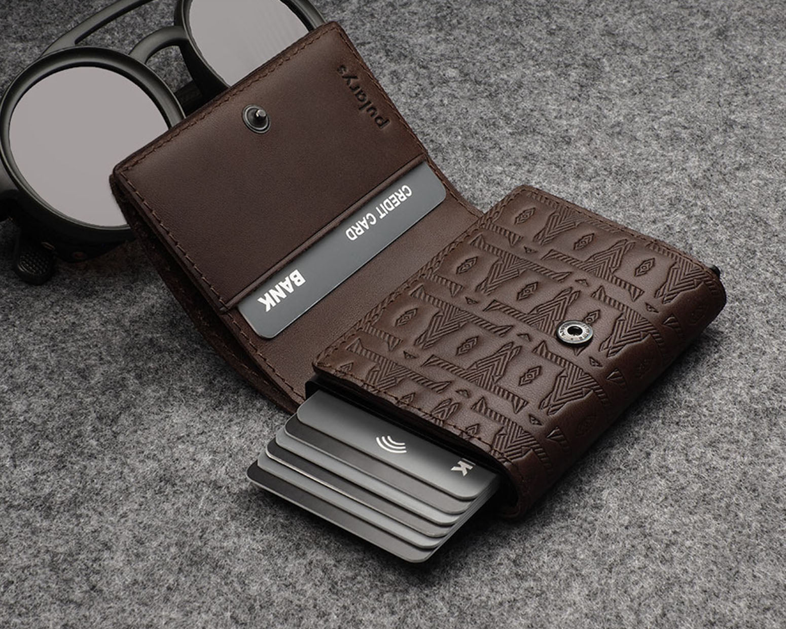 Pularys BOSTO Wallet - Native Decor in Brown