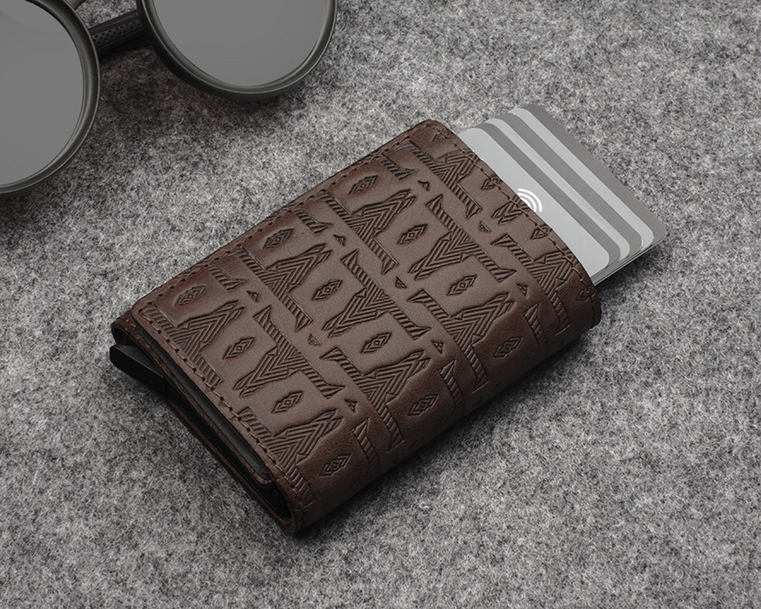 Pularys BOSTO Wallet - Native Decor in Brown