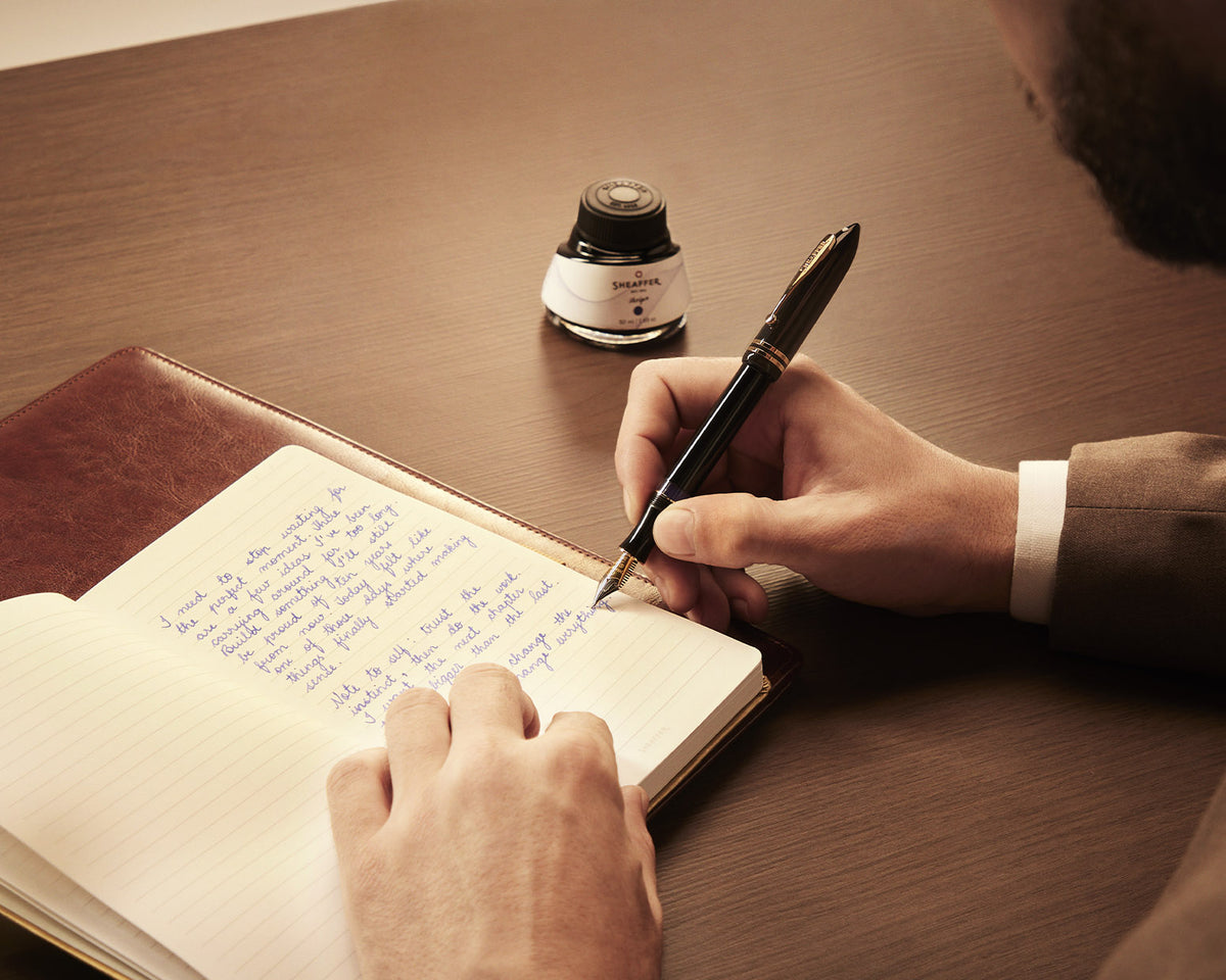 Sheaffer Balance III Black Fountain Pen with Gold Trim